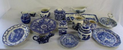 Assorted blue and white ceramics inc Spo