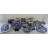 Assorted blue and white ceramics inc Spo