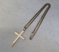9ct gold cross and chain total weight 19