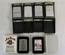 6 unused advertising Zippo lighters - Bu