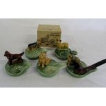 5 Wade pipe stands with dog adornments (