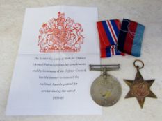 2 WWII medals - 1939-45 Star and War Med