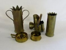 Various WWI brass trench ware