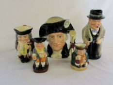 Assorted Royal Doulton character/toby ju