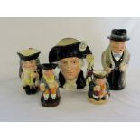 Assorted Royal Doulton character/toby ju