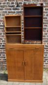 1950s oak cabinet & 2 bookshelves