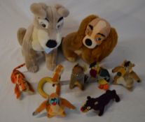 Soft toys including Lady & the Tramp and