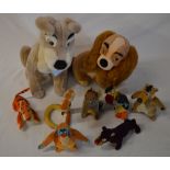 Soft toys including Lady & the Tramp and