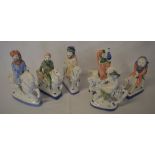 6 Rye pottery Canterbury tales figures