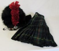 Scottish military kilt with bearskin