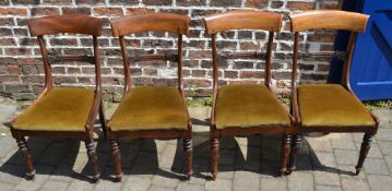 4 early Victorian railback dining chairs