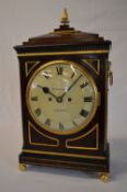 George III bracket clock in a mahogany &