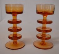 2 Wedgwood topaz/amber coloured 3 disc S