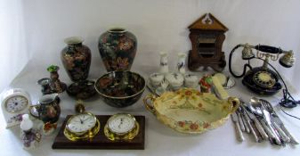 Selection of ceramics, barometer, dressi
