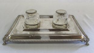 Silver inkstand Edinburgh 1903 Maker Ham