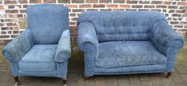Button back 2 seater sofa and arm an cha