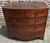 Georgian bow fronted chest of drawers on