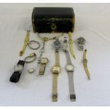 Selection of wristwatches and old jewell