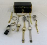 Selection of wristwatches and old jewell