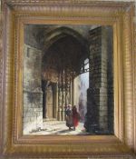 Large oil on canvas in a gilt frame of a