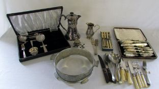 Various silver plate and pewter