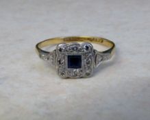 18ct gold sapphire and diamond ring size
