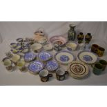 [2 boxes] Ceramics including various blu