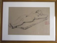 Studio stamped 1950's drawing of a sleep
