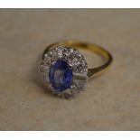 18ct gold sapphire & diamond ring, Ring