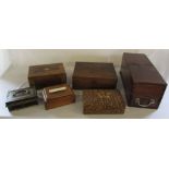 Assorted wooden boxes, till & metal cash