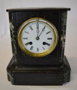 Slate & marble mantle clock with french