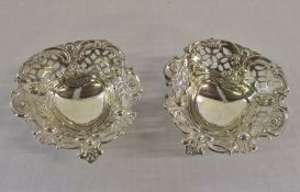 Pair of silver bonbon dishes London 1901