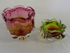 2 Murano style glass bowls