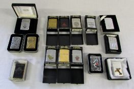 Collection of 14 Zippo lighters (unused)