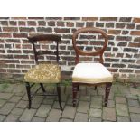 William IV/early Victorian chair & a bal
