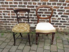 William IV/early Victorian chair & a bal