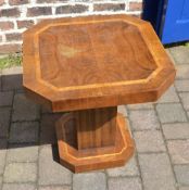 Octagonal Art Deco pedestal coffee table