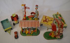 Various wind up toys including a motor c