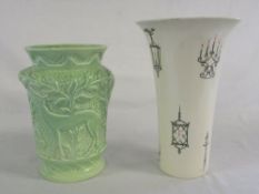 Beswick lantern & candlestick vase & Bur