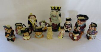 Assorted Shorter character/toby jugs inc