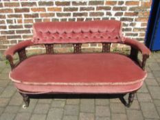 Victorian settee with pierced panel back