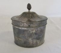 Large George III silver tea caddy with c