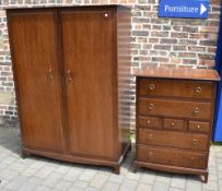 Stag wardrobe and chest of drawers