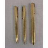 3 gold plated Parker Pens