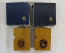 2 engraved wood case Zippo lighters 'For