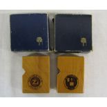 2 engraved wood case Zippo lighters 'For