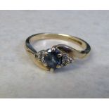 9ct gold sapphire and diamond ring size