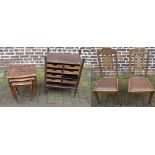 Nest of 3 tables and a stationery / shop