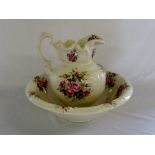 Ironstone wash bowl and jug