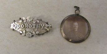 Silver name brooch 'Dorothy' Birmingham